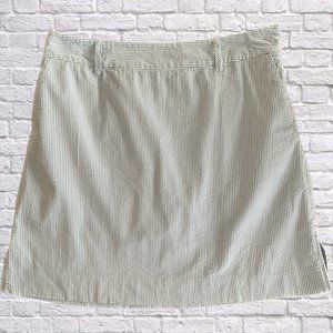 Liz & Co. Mint Striped Seersucker Skort Womens 10 With Pockets